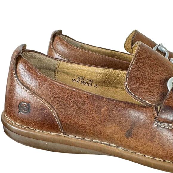 Men’s Brown Born Leather Horse Bit Slip-On Loafers -Size 8.5 - Picture 5 of 8